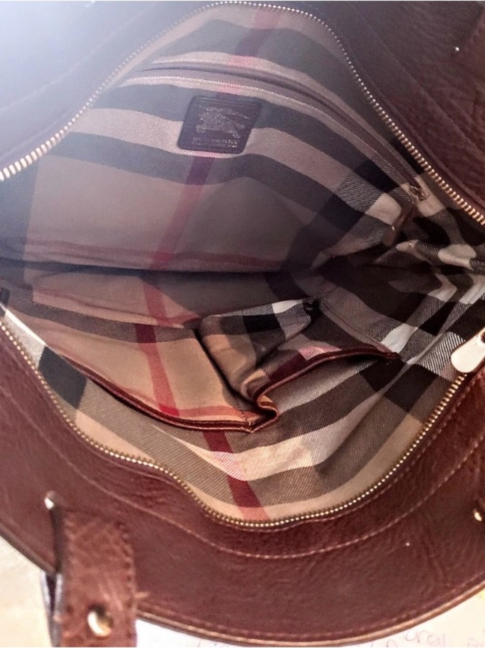 Burberry Beige Canvas Tote with Brown Leather Trim - Picture 3 of 9